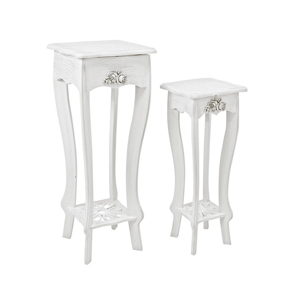 Porta Lampada Legno Bianco Rustico da Interno - BLAINE