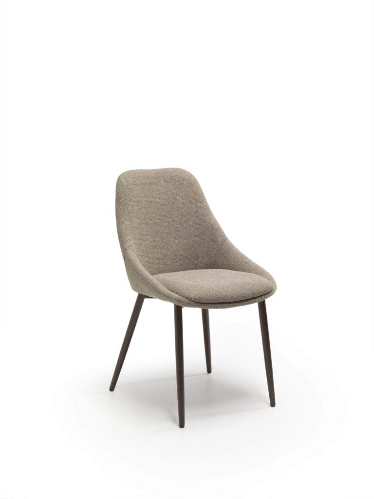 Set 4 Sedie Kira 51x59x85 cm Gambe in Metallo Bronzo Beige