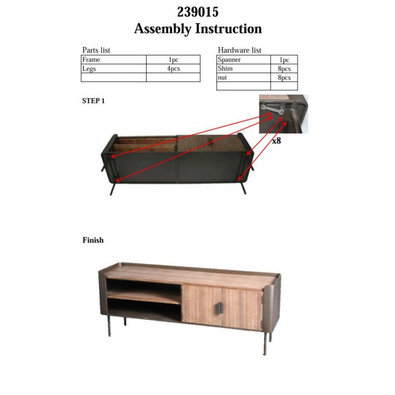 Porta Tv Toronto cm 150x42x58