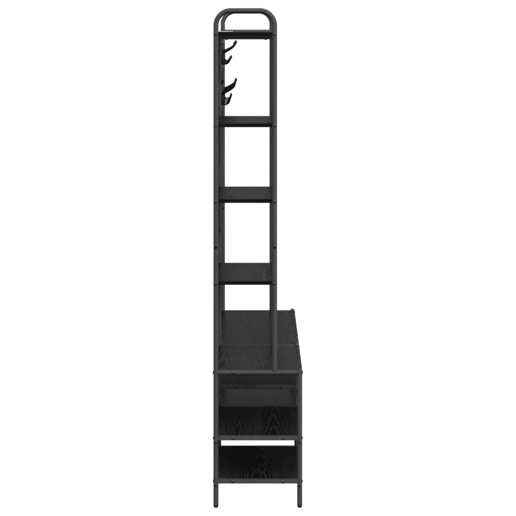 Appendiabiti con panca per scarpe Rovere Nero 8012038