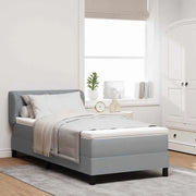 Letto a molle con materasso Grigio chiaro 90 x 190 cm Tessuto 3340059