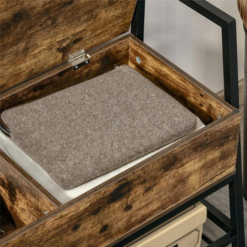 MOBILE SCARPIERA CON VANO CONTENITORE LEGNO E METALLO MARRONE