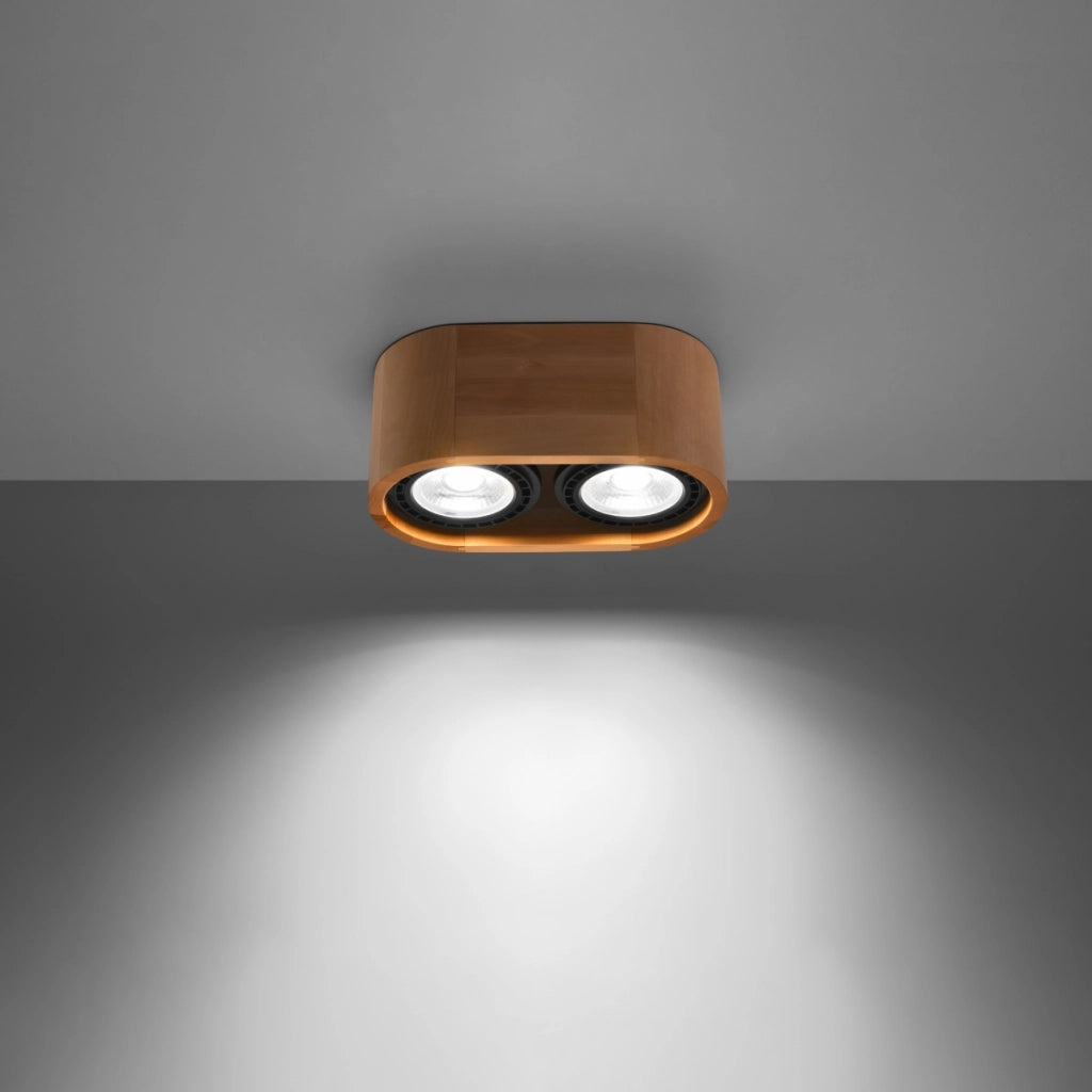 Lampada da soffitto BASIC 2 in legno naturale
