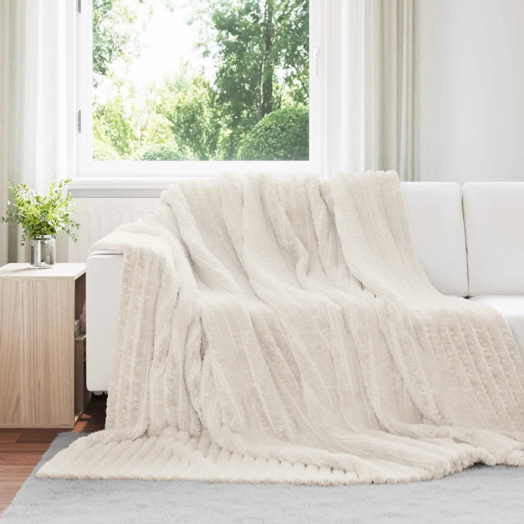 Coperte da Pile 6 pz Crema 240 x 220 cm Panno