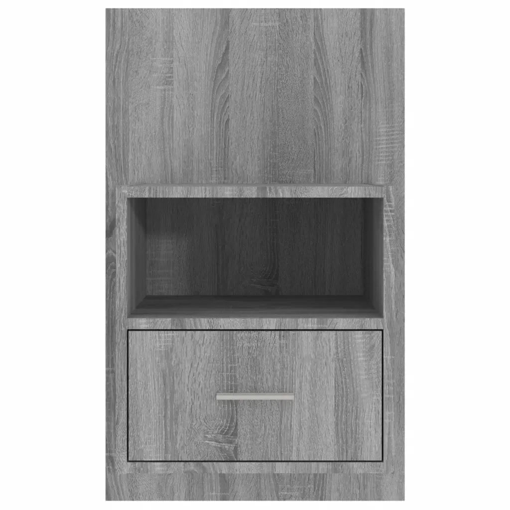 Set di 2 Comodini | Armadio da Notte | Mobiletto da notte a Muro Grigio Sonoma
