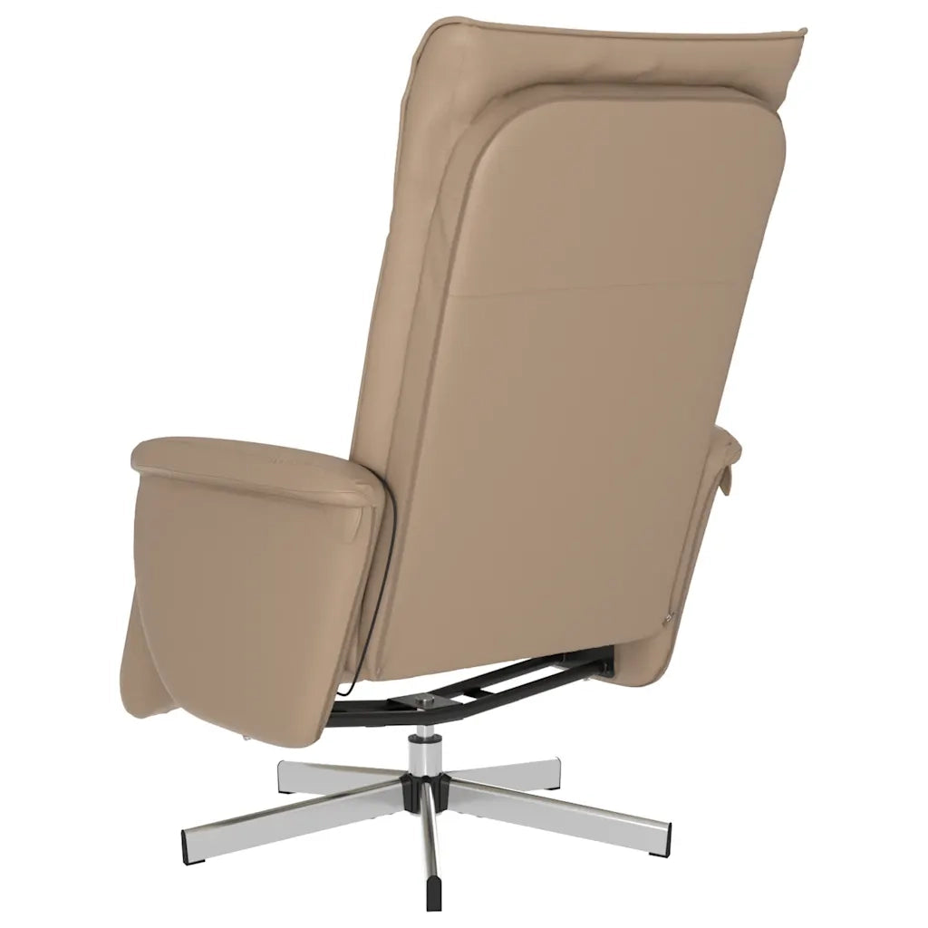 Poltrona Reclinabile Massaggi Poggiapiedi Cappuccino Similpelle 356652