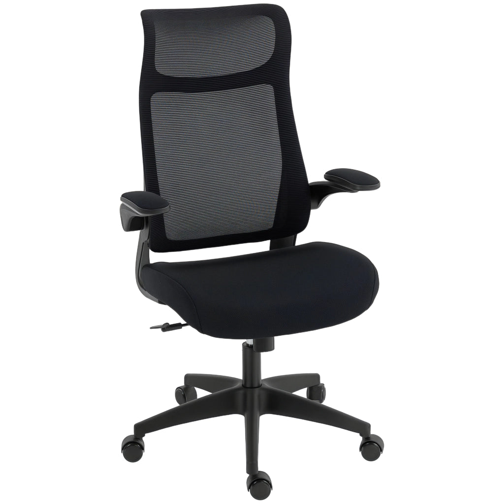 Sedia da Ufficio Ergonomica Girevole in Maglia con Supporto Lombare e Braccioli Regolabili ¨C Minimal ¨C Nero