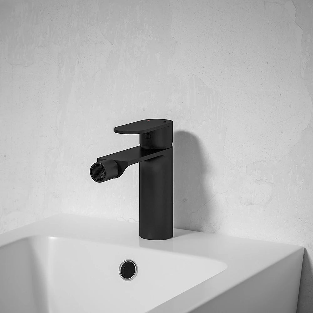 Set miscelatori: lavabo bidet senza scarico e incasso doccia c/deviatore nero opaco | Kerry
