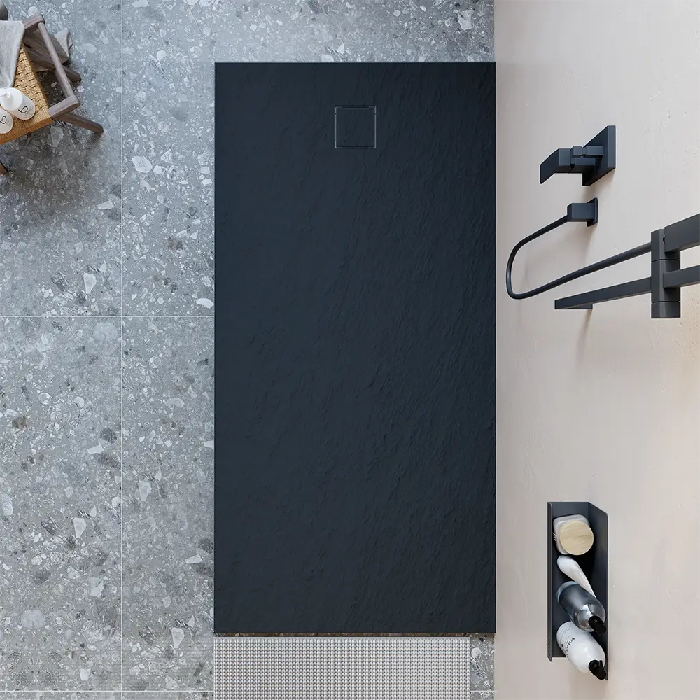 Piatto doccia 90x170 cm colore nero effetto pietra | Samos