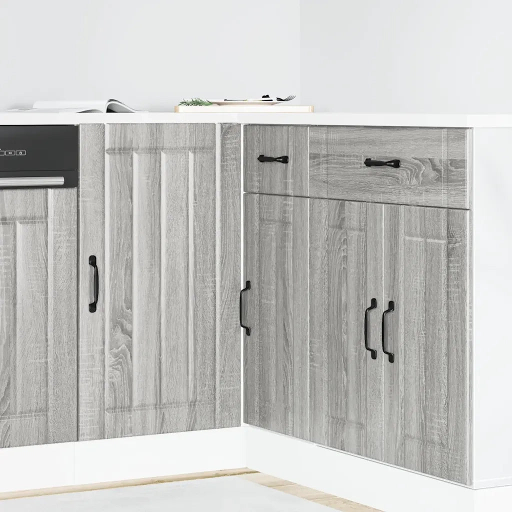 Mobile base da cucina-Base da Cucina Lucca Grigio Sonoma in Legno Multistrato
