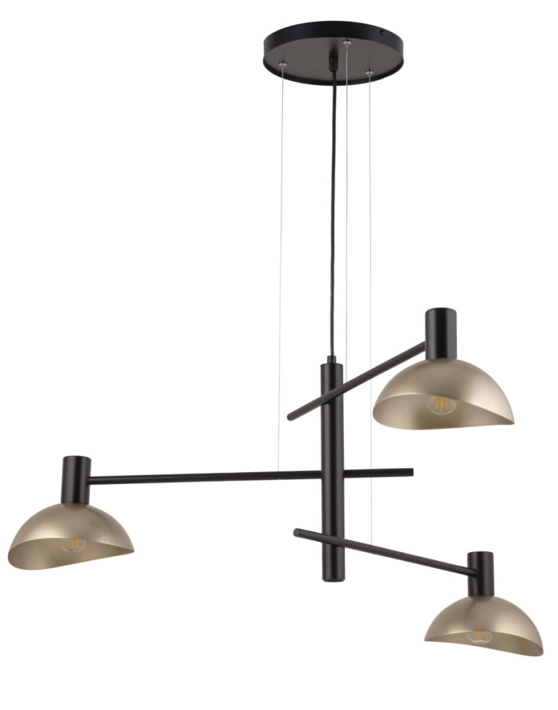 Lampada a sospensione Artis nero oro 3xE14 Sigma Lighting