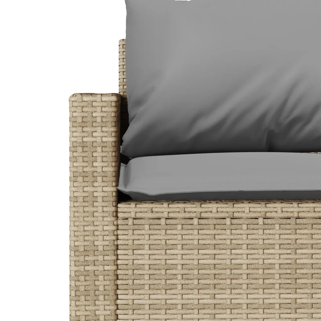 Set Divano da Giardino 6 pz con Cuscini Beige in Polyrattan