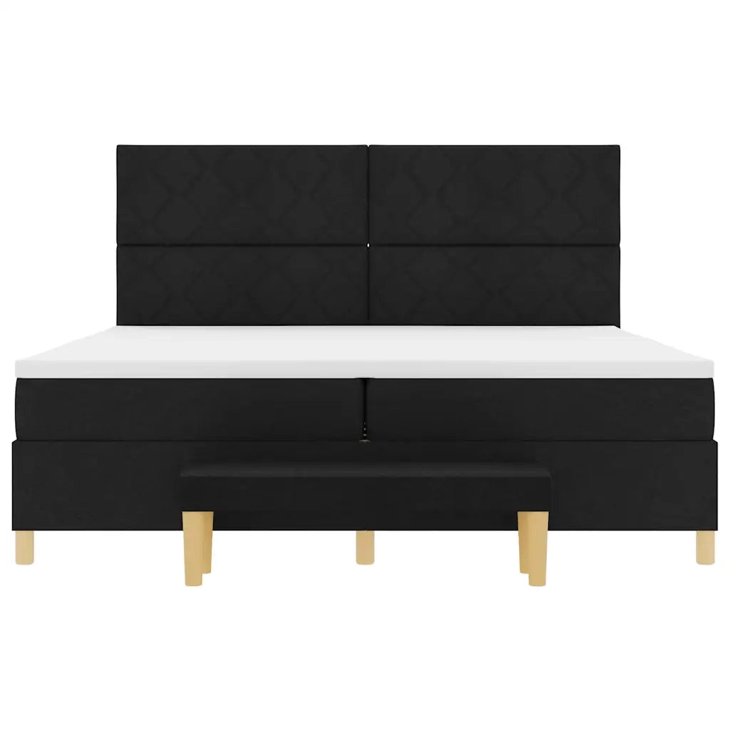 Letto a molle con materasso Nero 200 x 200 cm Tessuto 3344403