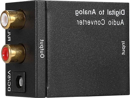 Converteitore DAC Audio Digitale-Analogico con Cavo RCA e Cavo Ottico.