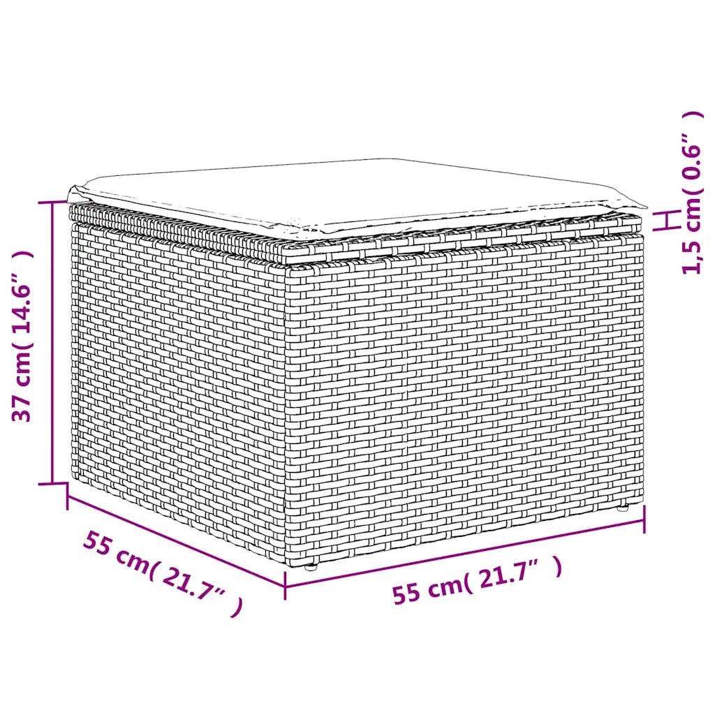 Set Divano da Giardino 4pz | Set Salotto da Giardino con Cuscini Grigio Chiaro Polyrattan