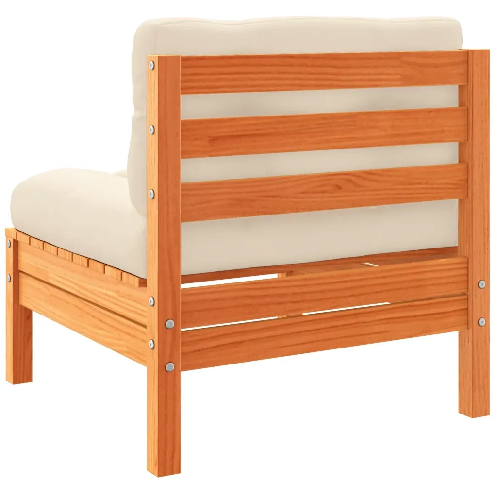 Set Divani Giardino 6pz con Cuscini Marrone Cera Massello Pino 3299527