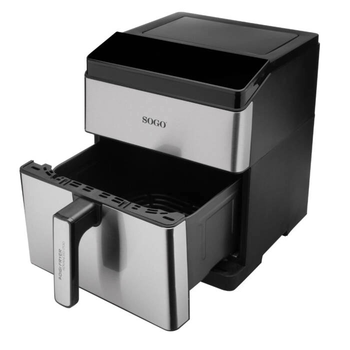 Friggitrice ad aria 8L 1800W con 12 programmi, doppia resistenza e controllo touch temperatura 80-200°C - Sogo