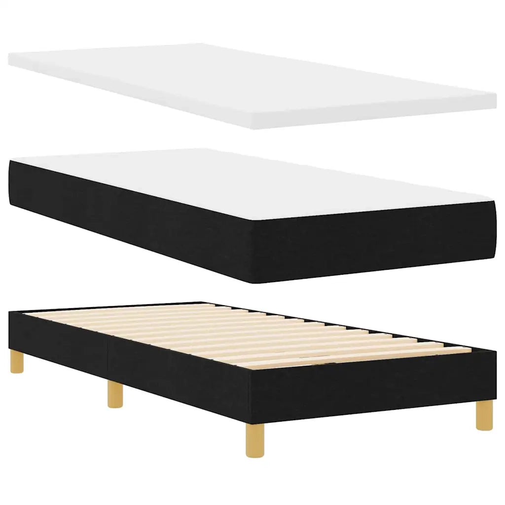 Letto a Sorgente LED con strisce LED Nero 90 x 190 cm Tessuto 3342403