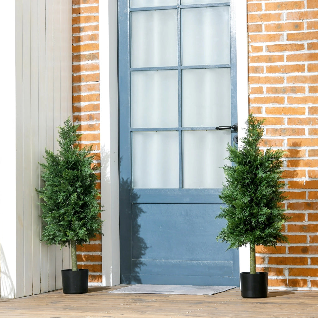 Piante Artificiali Cedro con Vaso ¨C Xylo ¨C Set 2 Pezzi Verde 90cm