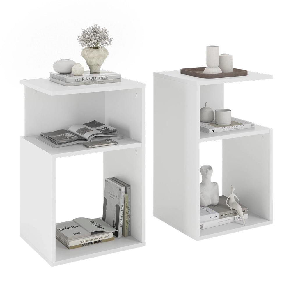 Vicco Comodino Bianco Set di 2