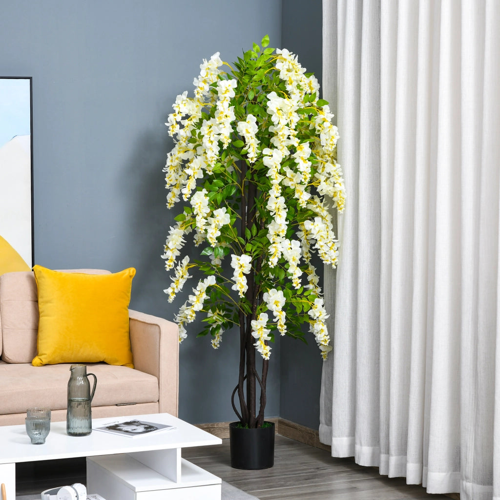 Glicine artificiale grande 165cm in vaso ¨C zephmum ¨C verde plastica 165cm