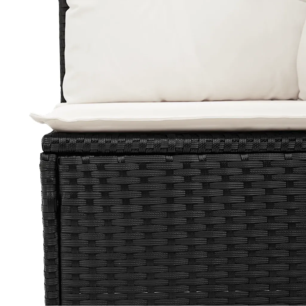 Set Divani da Giardino 5 pz con Cuscini in Polyrattan Nero 3326557