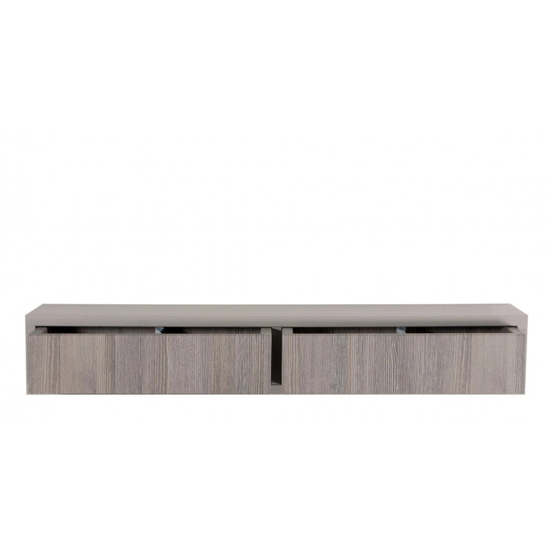 Mensola da Muro con Cassetto, Comodino Sospeso, Mensola da Parete, Marrone e Rovere Moka, 88,2x13,4 p20 cm - Domino