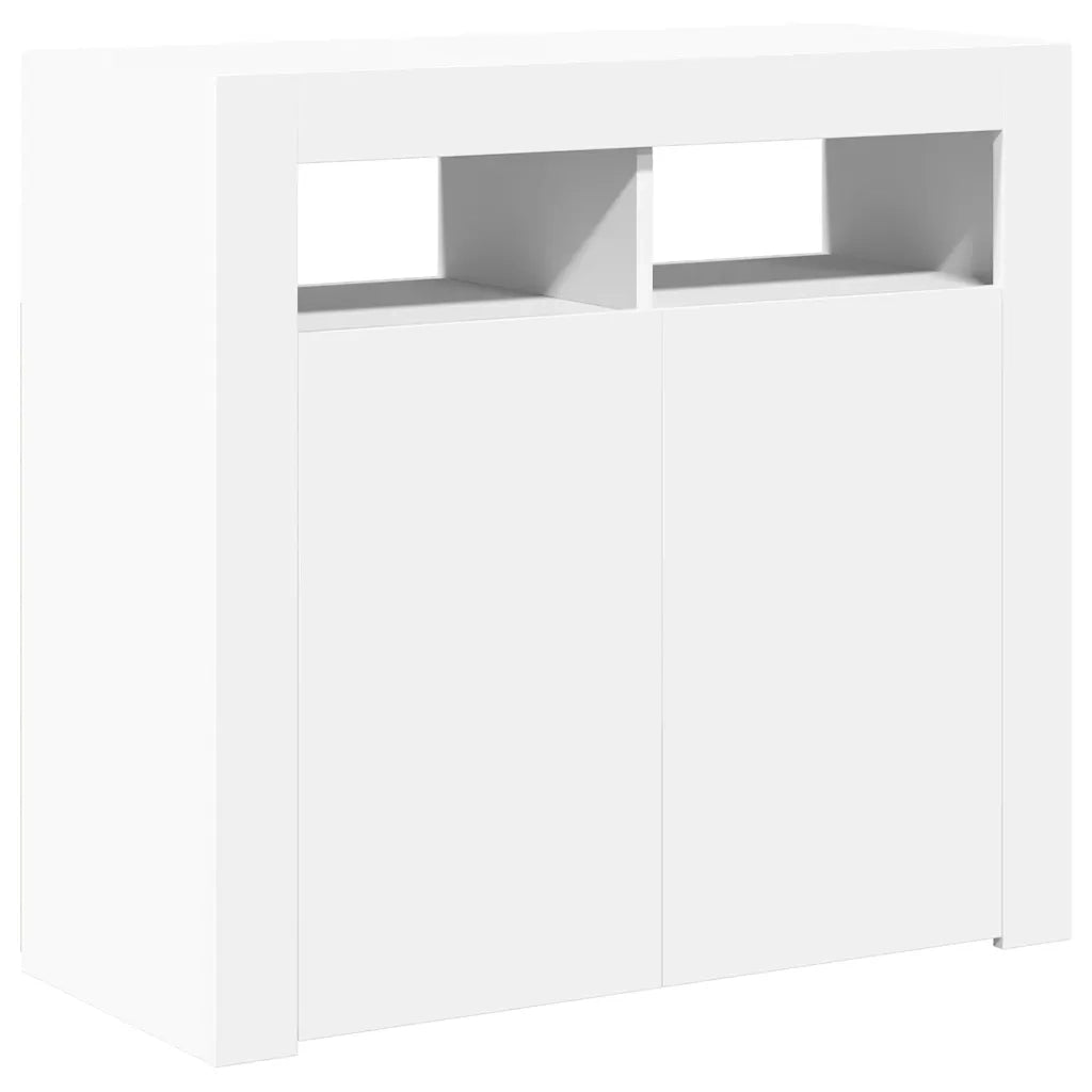 Credenza con Luci LED Bianca 80x35x75 cm 804328