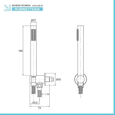 Set doccia incasso completo con soffione 20 slim e kit doccia  Gemma