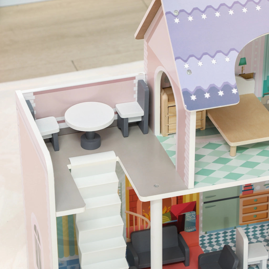 Casetta per Bambini con Balcone e Mobili ¨C Zephmum ¨C Multicolore