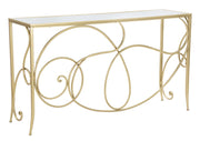 Console Art 140x40x80 cm in Ferro MDF e Specchio Oro