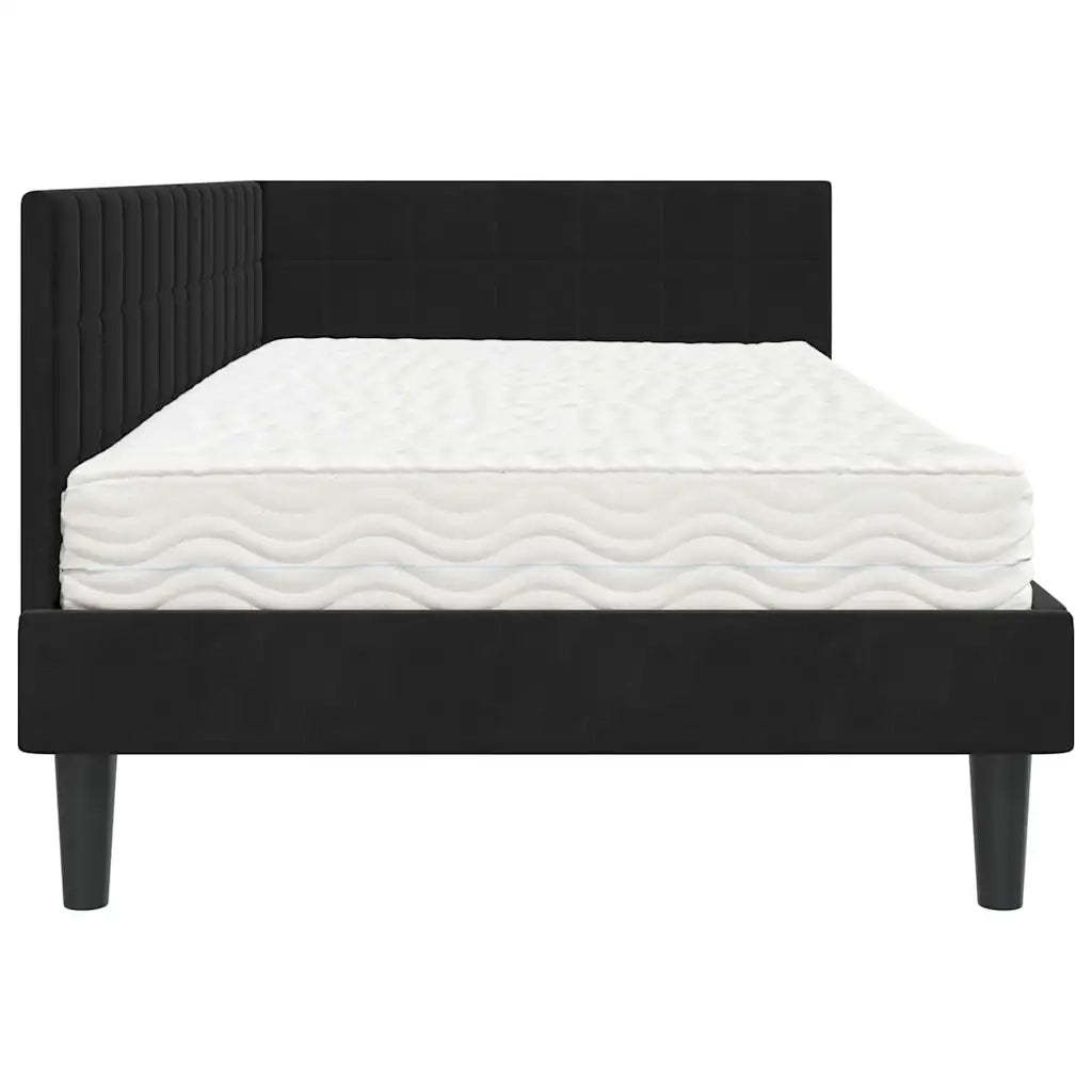 Struttura Letto Angolare con Materasso 2 pcs Nero Velluto 3393993