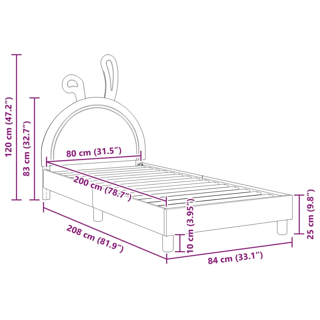 Struttura letto bambini con testata-Giroletto per bambini Rosa 80 x 200 cm PU 848162