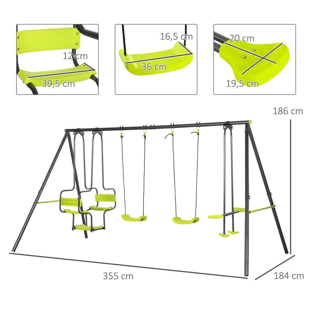 Altalena per Bambini ¨C Minimal ¨C Verde 355x184x186 cm