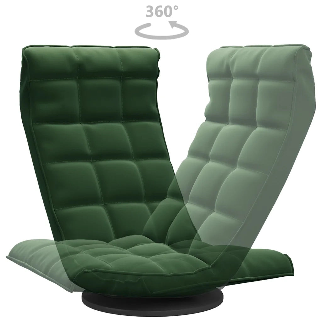 Sedia da Pavimento Girevole Verde Scuro in Velluto 336566