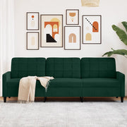 Divano a 3 Posti-Sofa 3 Posti Verde Scuro 210 cm in Velluto