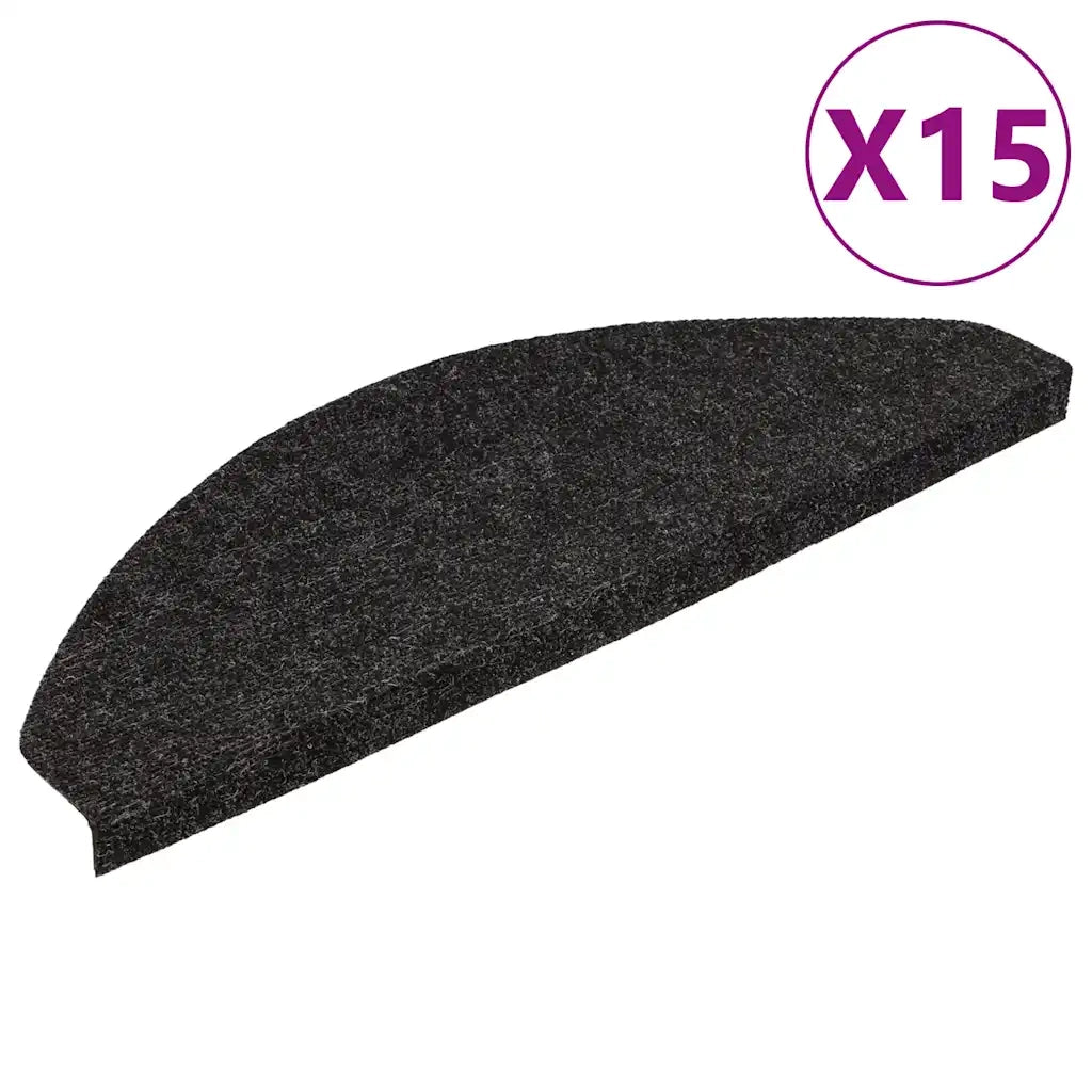 Tappeti Adesivi per Scale 15 pz 56x17x3 cm Nero