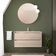 Mobile bagno sospeso 90 cm rovere bali con lavabo ad incasso Gaya