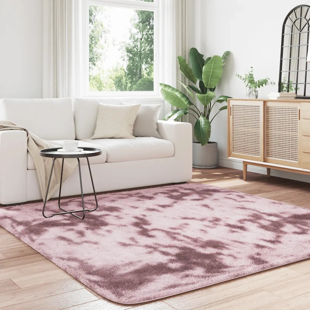 Tappeto del soggiorno | Tappeto Shaggy a Pelo Lungo NAVARRA Rosa Antico 200x200cm