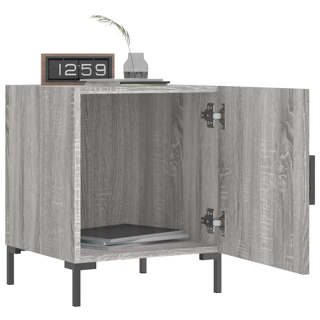 Set di 2 Comodini | Armadio da Notte | Mobiletto da notte Grigio Sonoma 40x40x50 cm in Legno Multistrato