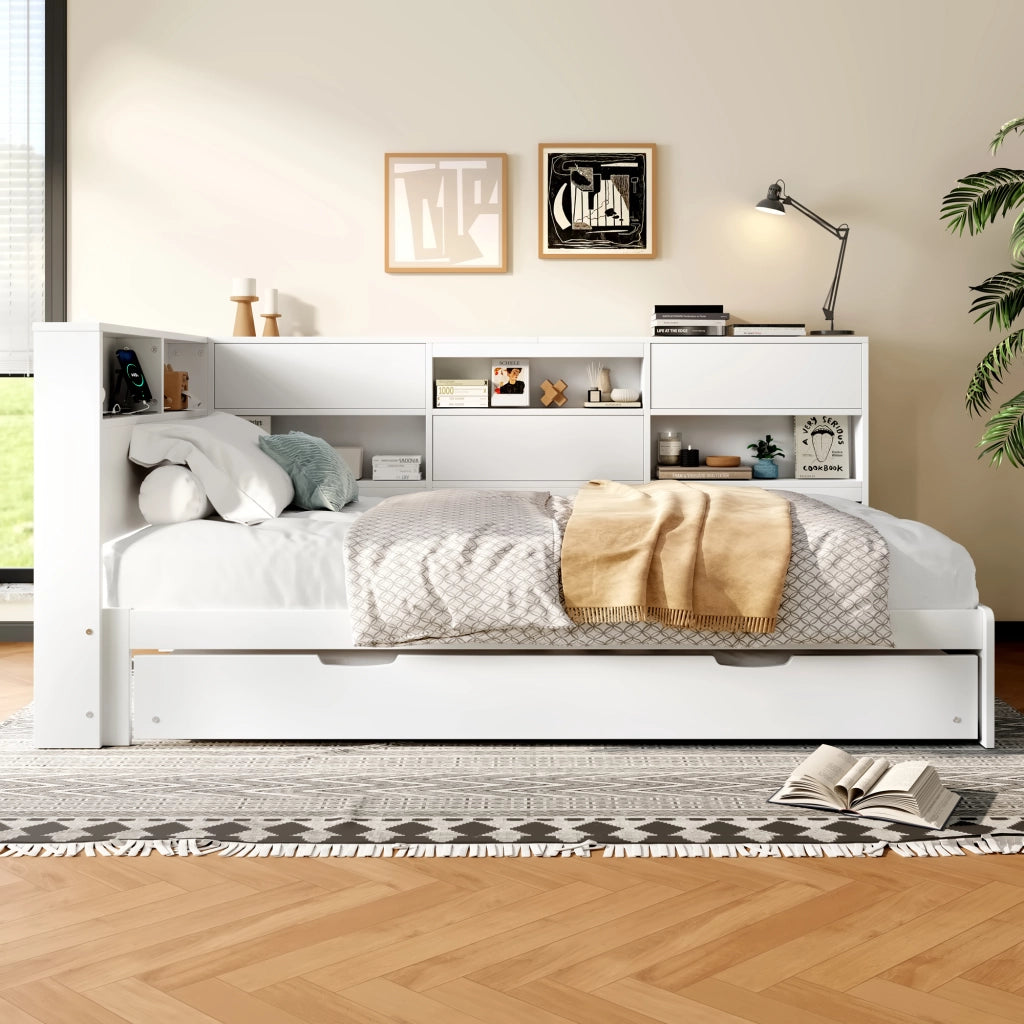 Divano Letto Estraibile con Contenitore ¨C MINIMAL ¨C Bianco 90x200