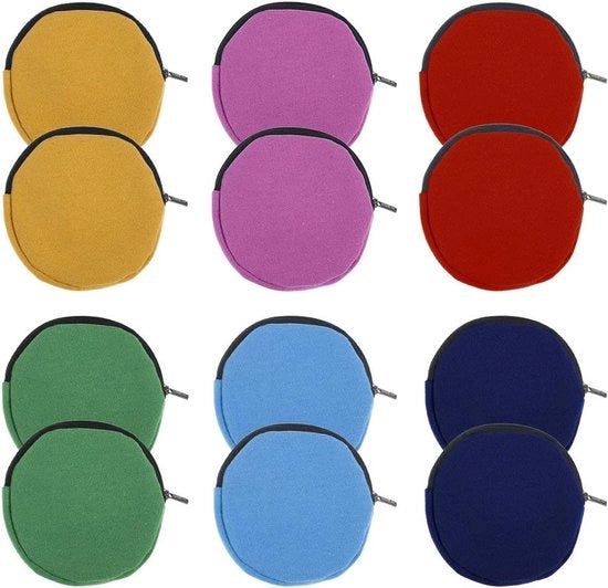 Pacchetto da 12 pezzi di portafoglio rotondo con colori misti, 10 cm per artigianato