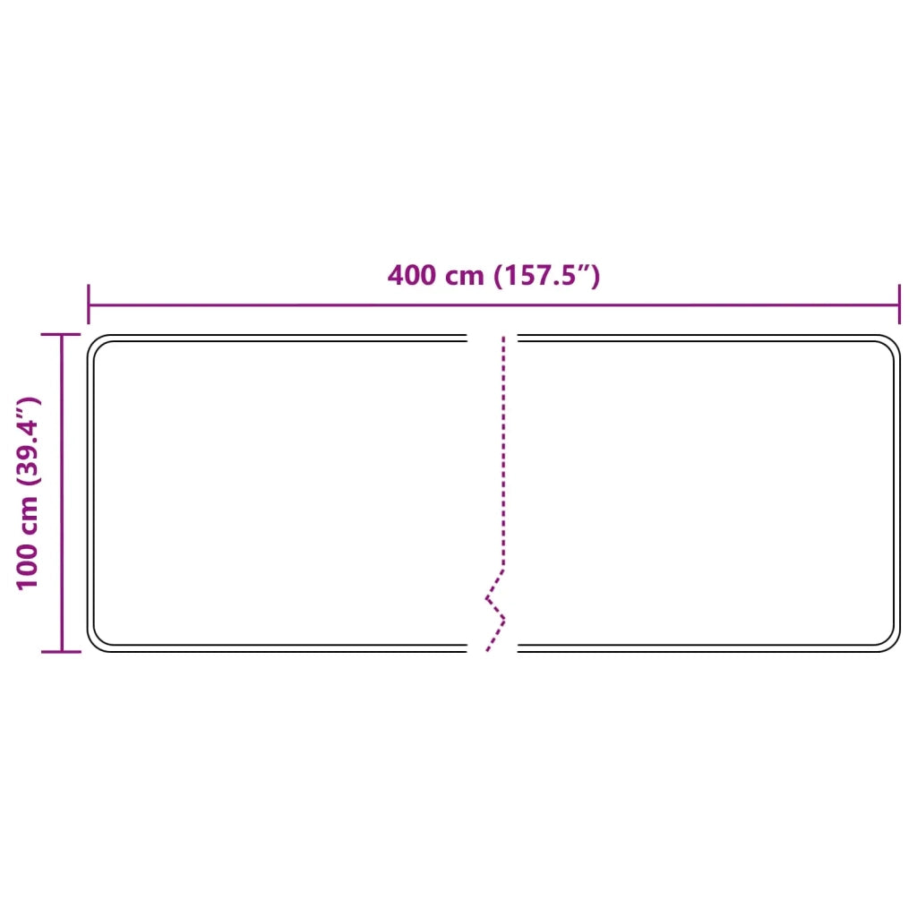 Runner Tappeto MARSA Nero 100 x 400 cm Poliestere e PVC 42023298