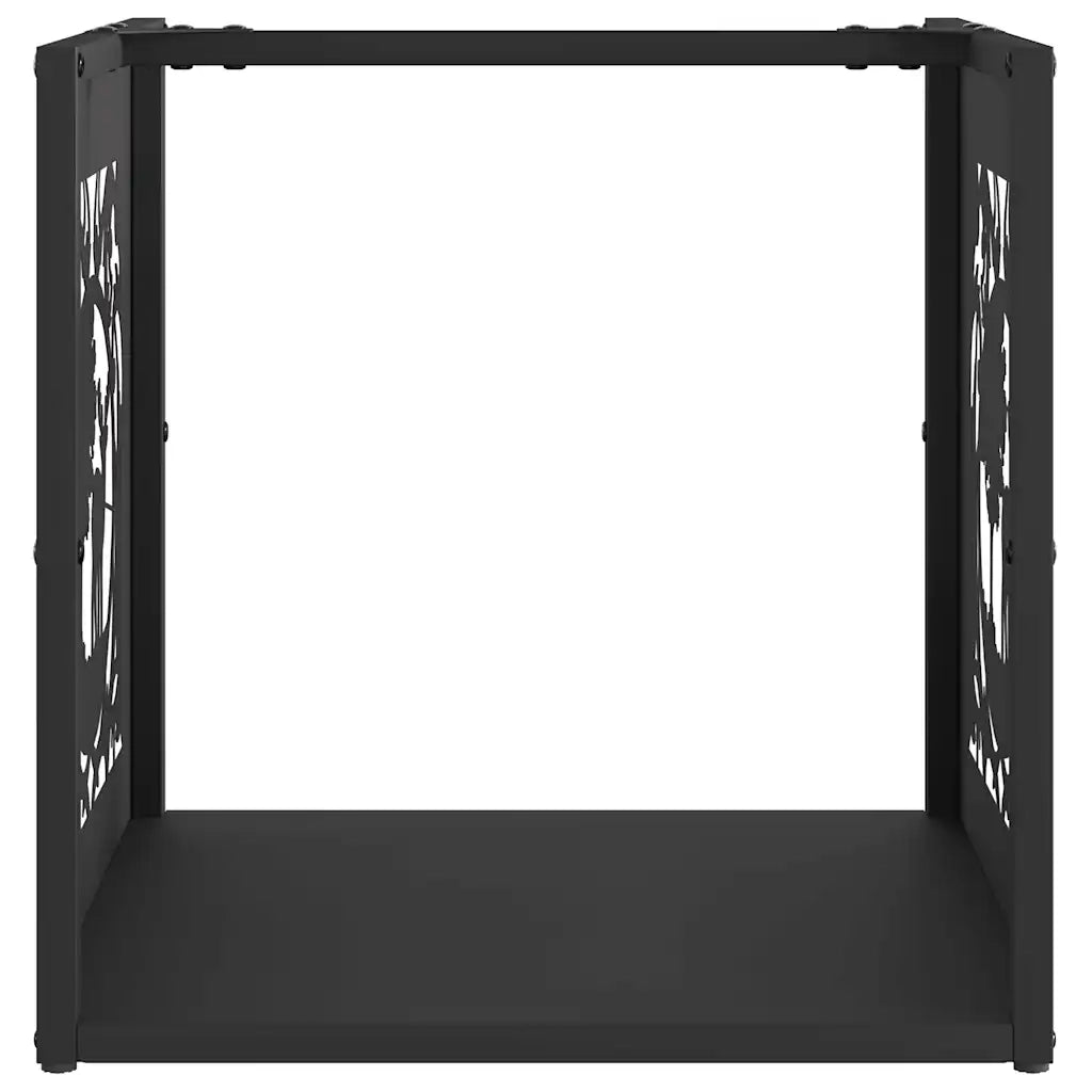 Rastrelliera per Legna da Ardere Nera 40x40x40 cm 864249