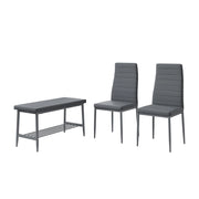 Vicco Panca e sedia Grigio 85 x 46.5 cm Set da 3 pezzi