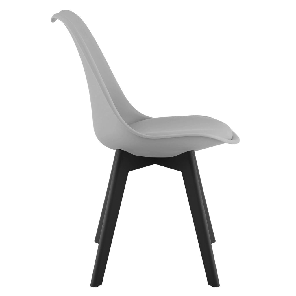 Sedia Mark scandinava grigia con gambe nere