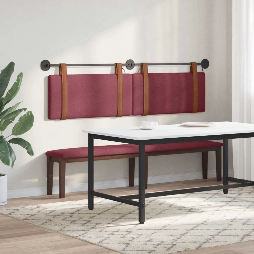 Testiera | Testata sospesa Con luce LED Rosso Vino PU Antico