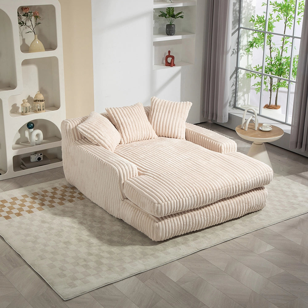 Cloud couch - Xylo - Velluto coste 3 cuscini beige