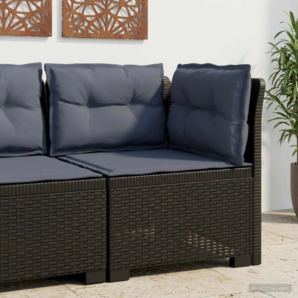 Divano da Giardino a 1 Posto con Cuscini Aspetto Rattan PP 8011835
