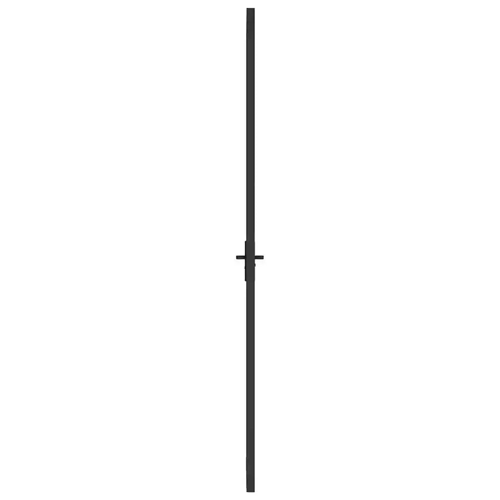 Porta Interna 102,5x201,5 cm Nera in Vetro ESG e Alluminio 350567